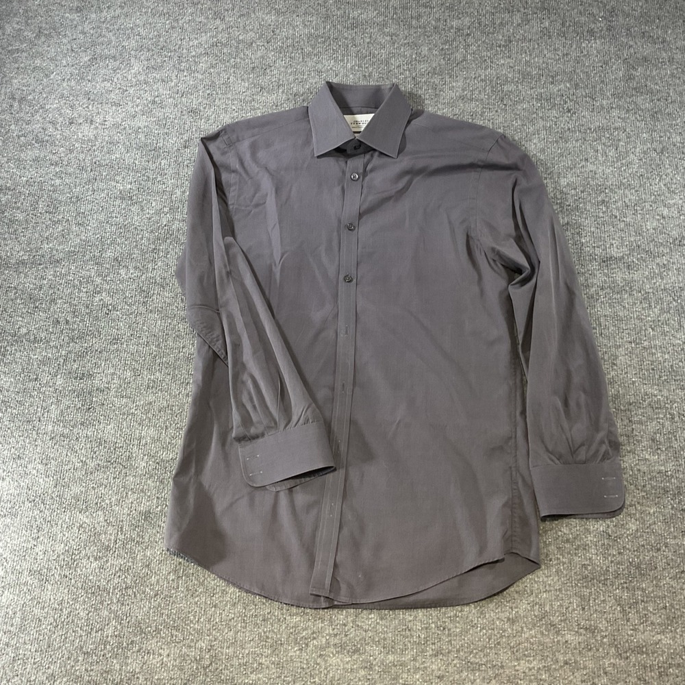 Charles Tyrwhitt Extra Slim Fit Dress Shirt 15.5/33 Charcoal Grey Mens